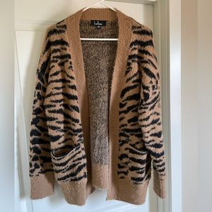 Lulu’s fuzzy tiger striped sweater - S/M - worn once